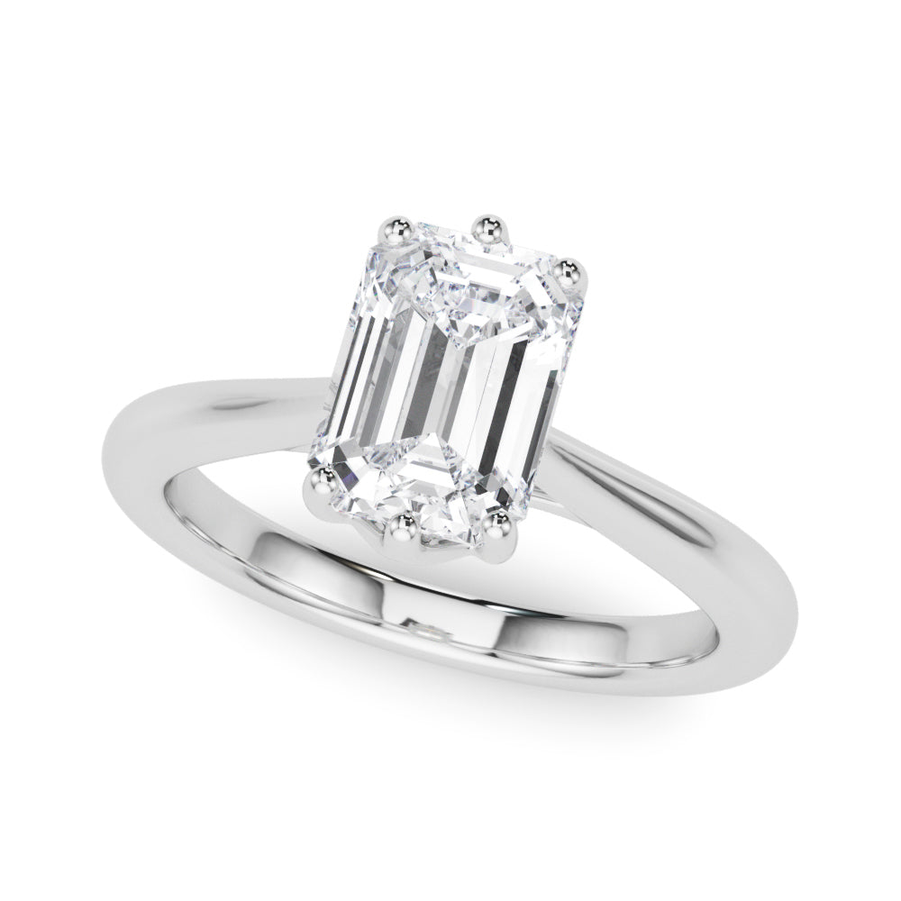Emerald Cut Solitaire Diamond Ring with 2 Carat Total Weight in G-H Color