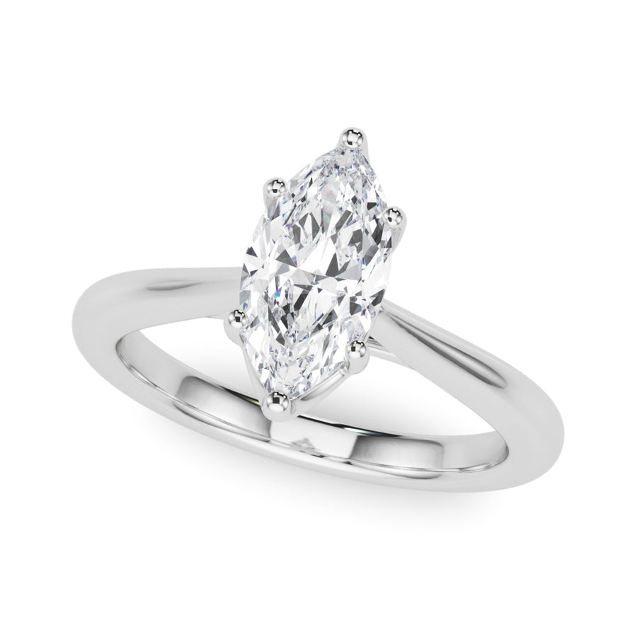 Solitaire Marquise Diamond Ring with 0.80 Carat Total Weight in G-H SI1-SI2 Quality