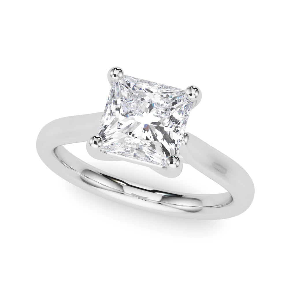 1.50 Carat Total Weight Princess Cut Solitaire Diamond Ring in G-H SI1-SI2 Quality
