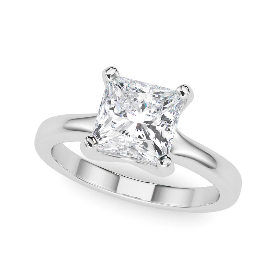 Princess Cut Solitaire Diamond Ring with 0.75 Carat Total Weight in G-H SI1-SI2 Quality