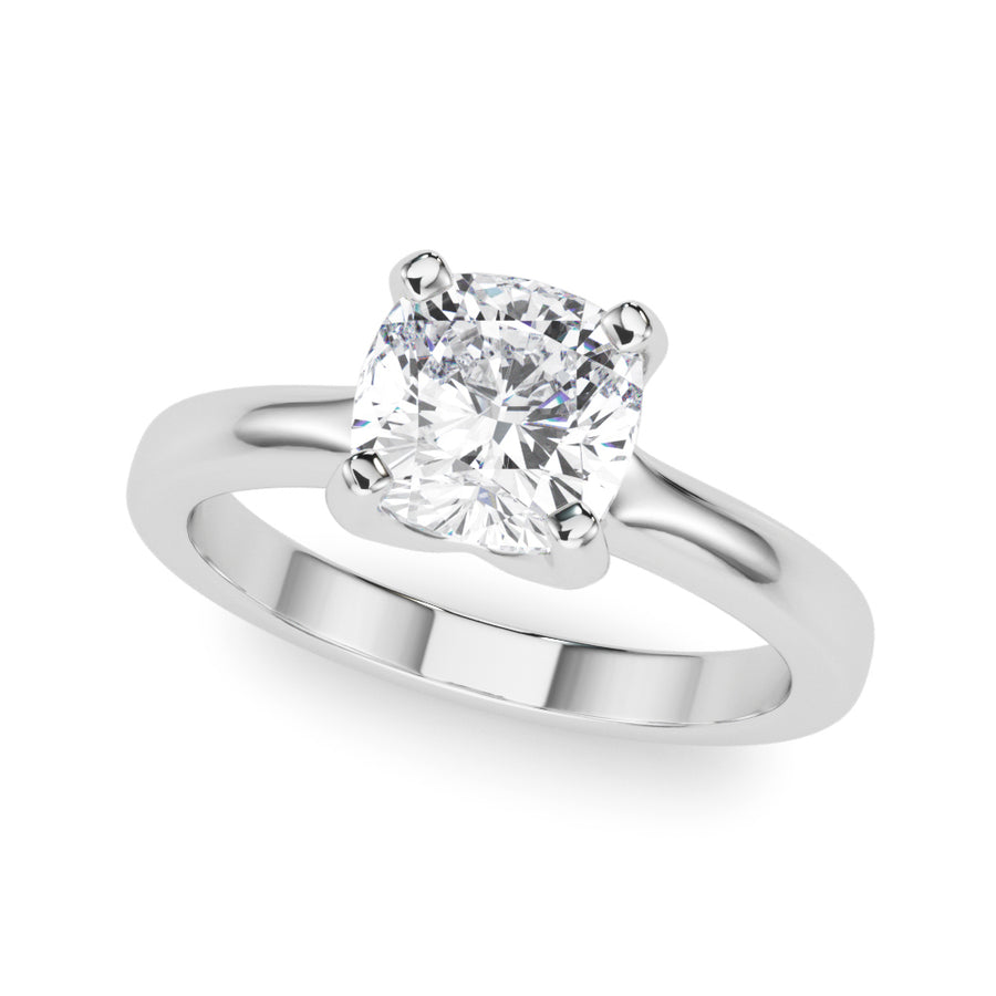 Double Prong Set Cushion Cut Diamond Engagement Ring with 1 Carat Total Weight