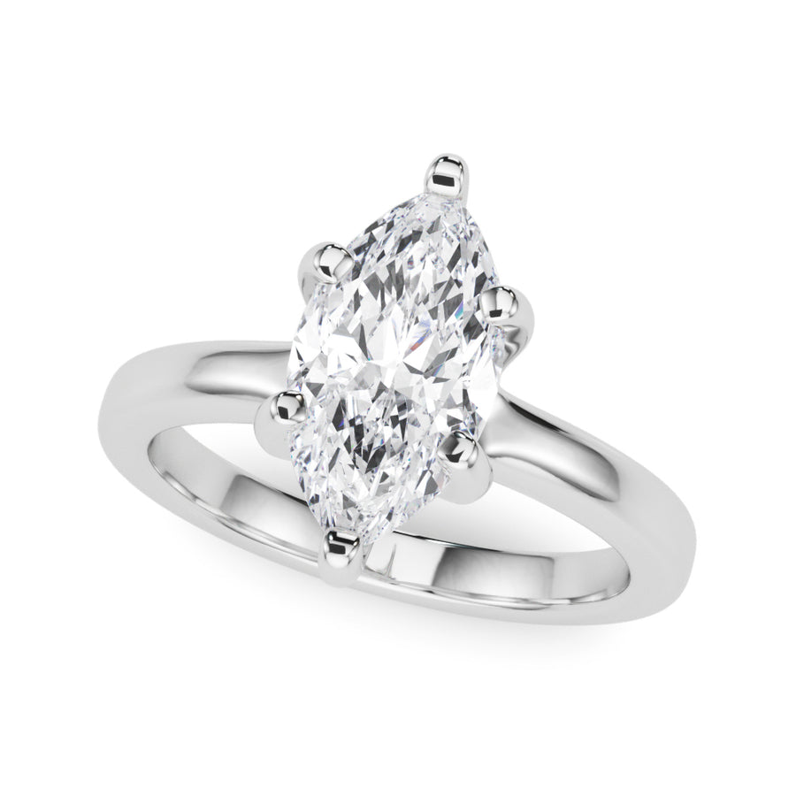 Solitaire Marquise Diamond Ring with 1 Carat Total Weight in G-H SI1-SI2 Quality