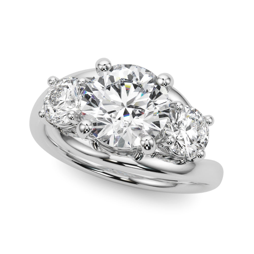 Elegant Three-Stone Round Diamond Engagement Ring with 2 Carat Total Weight, G-H Color, SI1-SI2 C...