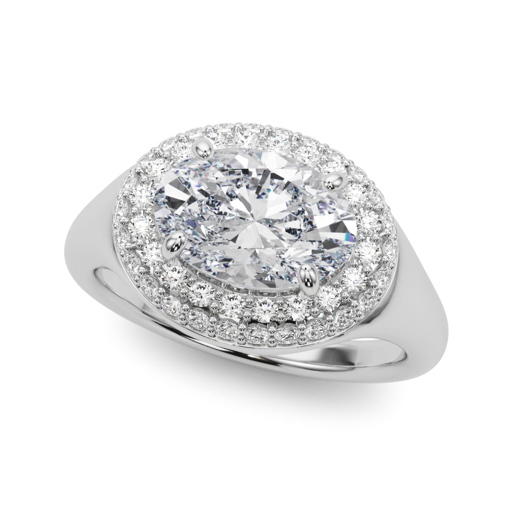 Trellis Design Engagement Ring with Half Carat Total Diamond Weight in G-H Color
