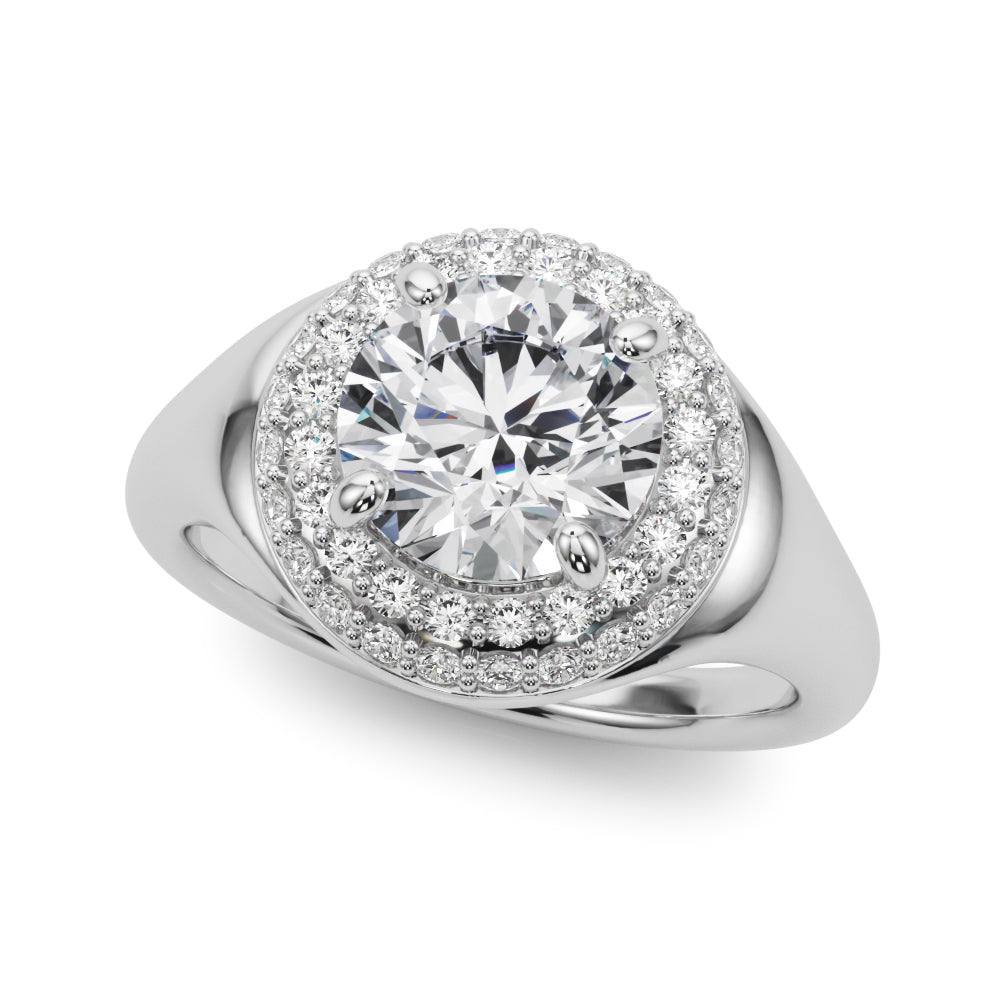 Elegant Trellis Engagement Ring with 2.44 Carat Total Diamond Weight, G-H SI1-SI2 Quality