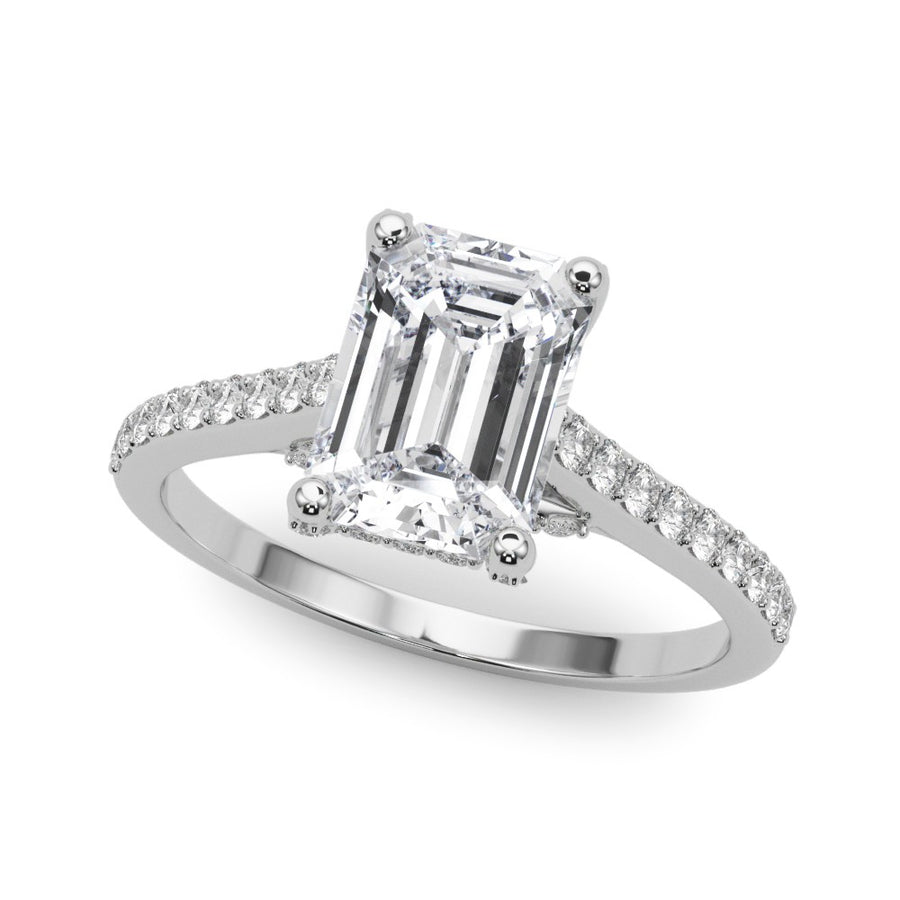 Elegant Three-Stone Engagement Ring with 0.405 Carat Total Diamond Weight, SI1-SI2 Clarity, G-H C...