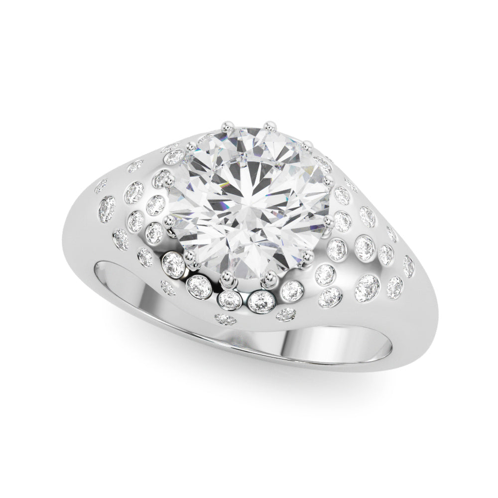 Elegant Round Diamond Engagement Ring with 2.25 Carat Total Weight in G-H SI1-SI2 Quality