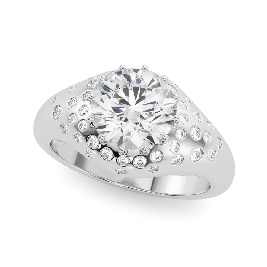 Elegant Round Diamond Engagement Ring with 2.75 Carat Total Weight in SI1-SI2 G-H Quality