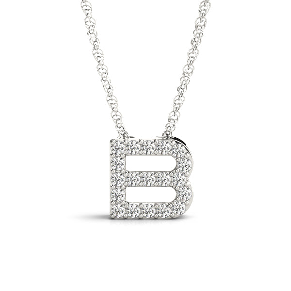 Polished Initial "B" Ring with 0.095 Carat Total Diamond Weight, SI1-SI2 G-H Quality