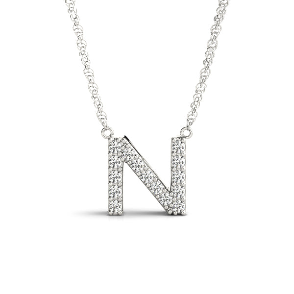 Diamond Initial "N" Ring with 1/15 Carat Total Weight in SI1-SI2 G-H Quality Stones