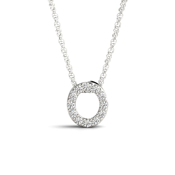 Polished Initial "O" Ring with 1/20 Carat Total Diamond Weight, SI1-SI2 G-H Quality