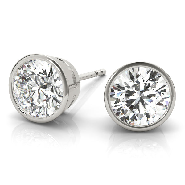 0.35CT TPRED BEZEL EARRINGS - Image 6