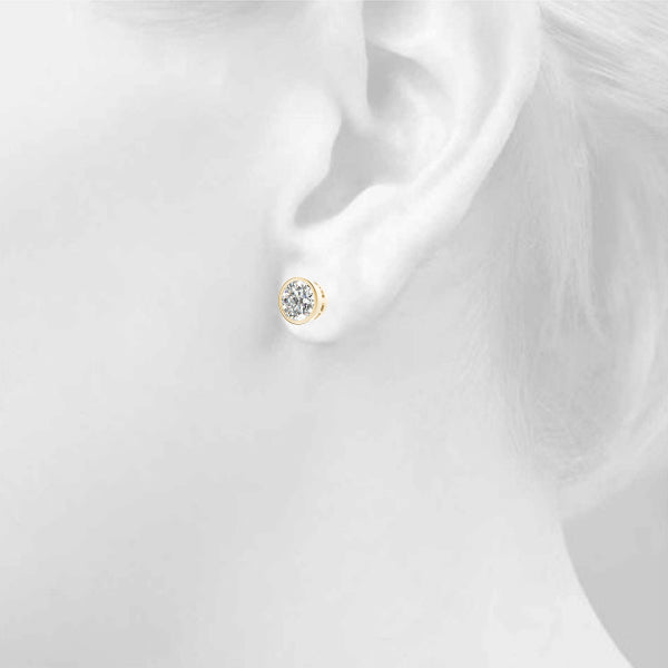 0.35CT TPRED BEZEL EARRINGS - Image 8