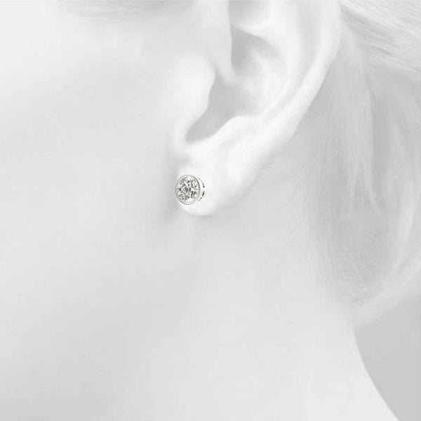 0.35CT TPRED BEZEL EARRINGS - Image 7