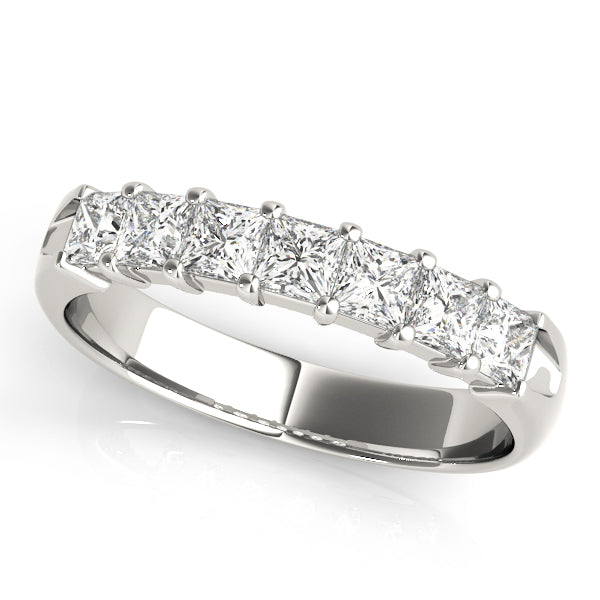 Dainty 3/4 Carat Total Weight Square Prong Set Diamond Anniversary Ring