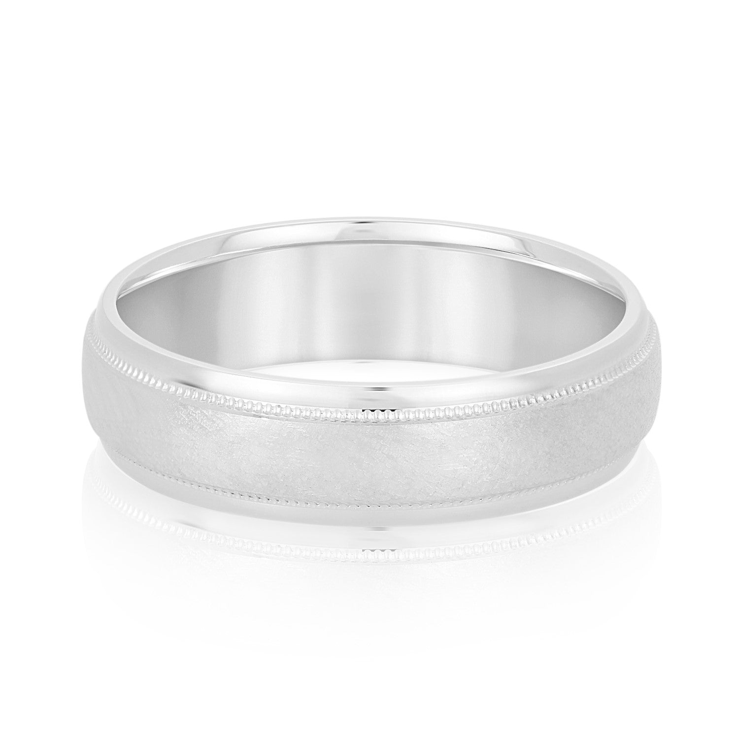 Classic 7 Millimeter Men's Wedding Band in Polished Finish with SI1-SI2 G-H Diamonds