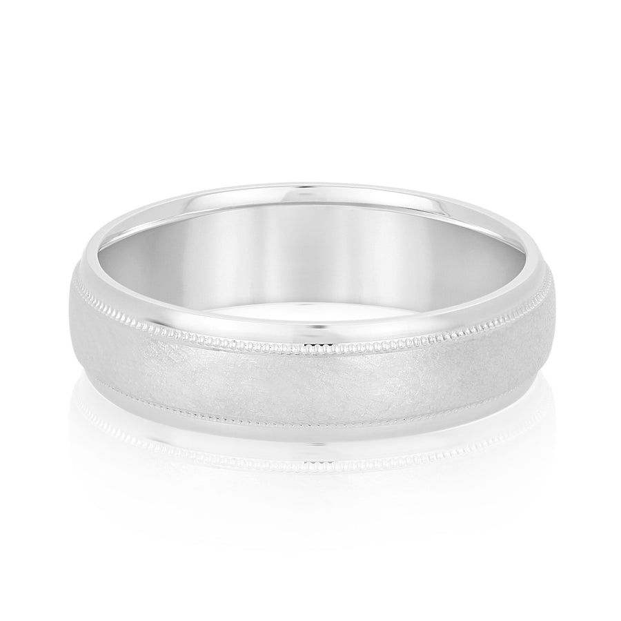Classic 7 Millimeter Men's Wedding Band in Polished Finish with SI1-SI2 G-H Diamonds