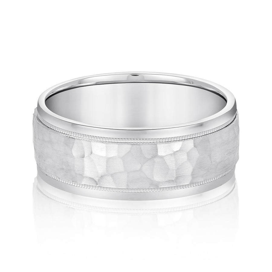 Classic 6 Millimeter Men's Wedding Band in Polished Finish, Diamond Accents SI1-SI2 G-H Quality