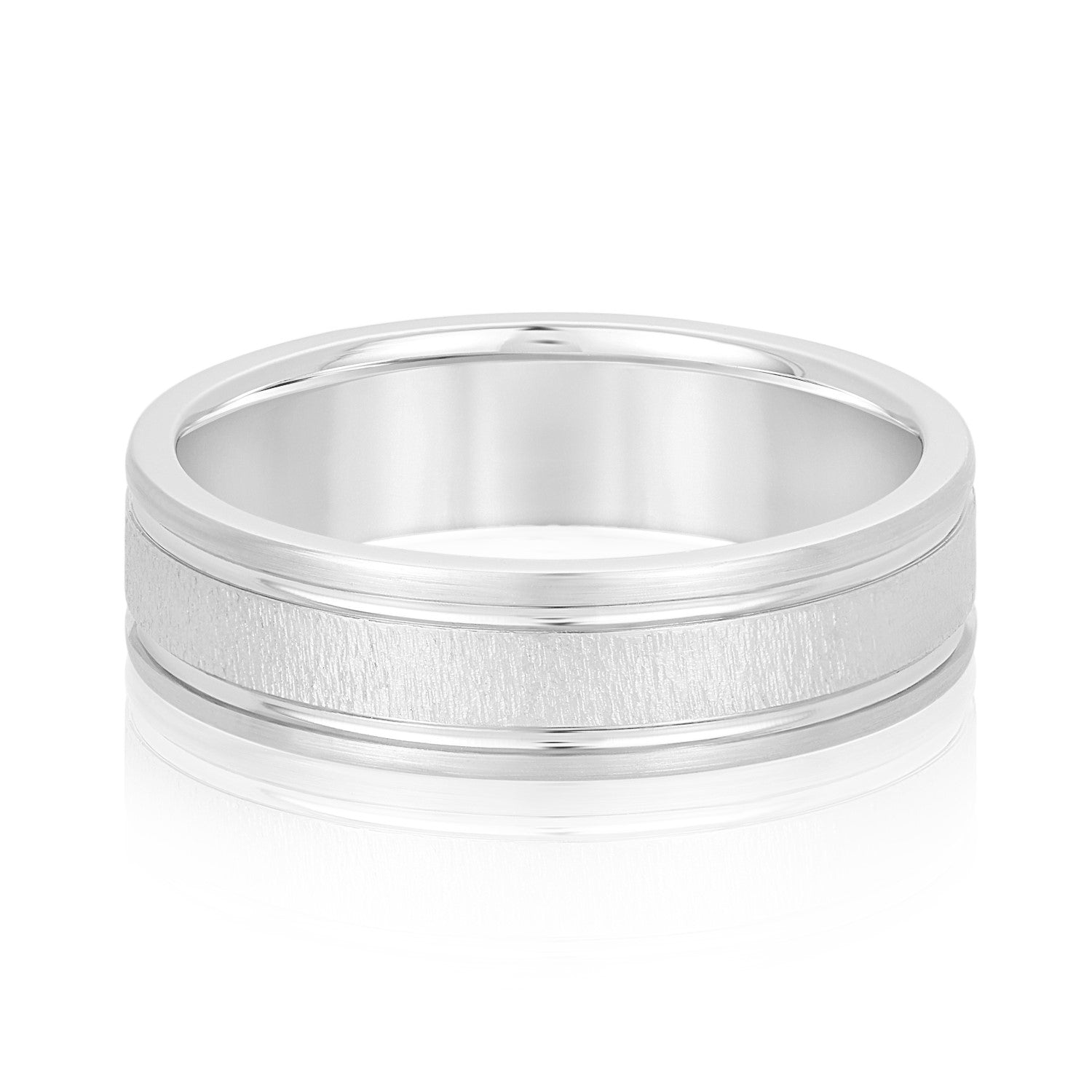 Classic 8 Millimeter Men's Wedding Band in Polished Finish with SI1-SI2 G-H Diamonds
