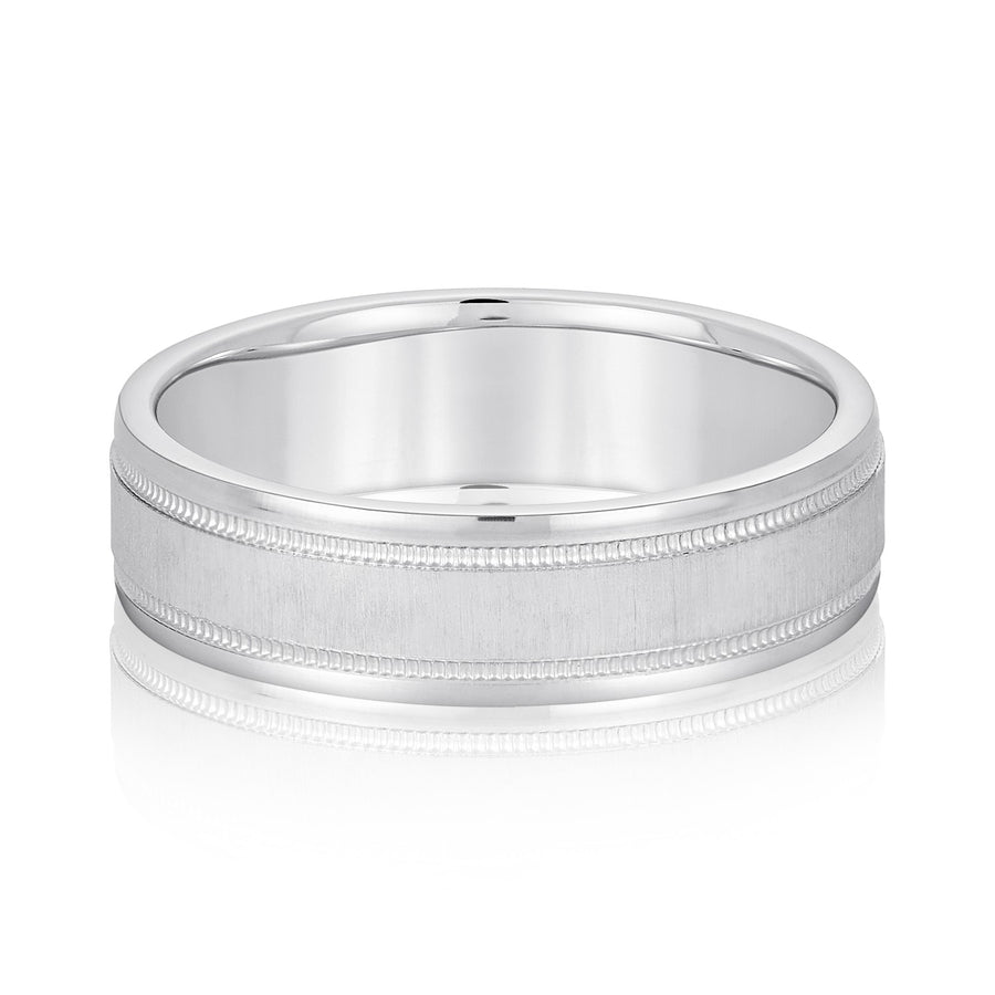 Classic 8 Millimeter Men's Wedding Band in Polished Finish with Comfort Fit