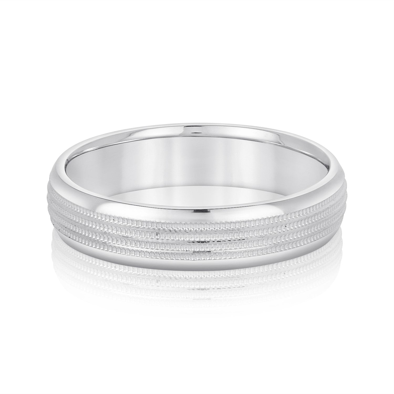 Classic 8 Millimeter Comfort Fit Men's Wedding Band Ring in Polished Finish