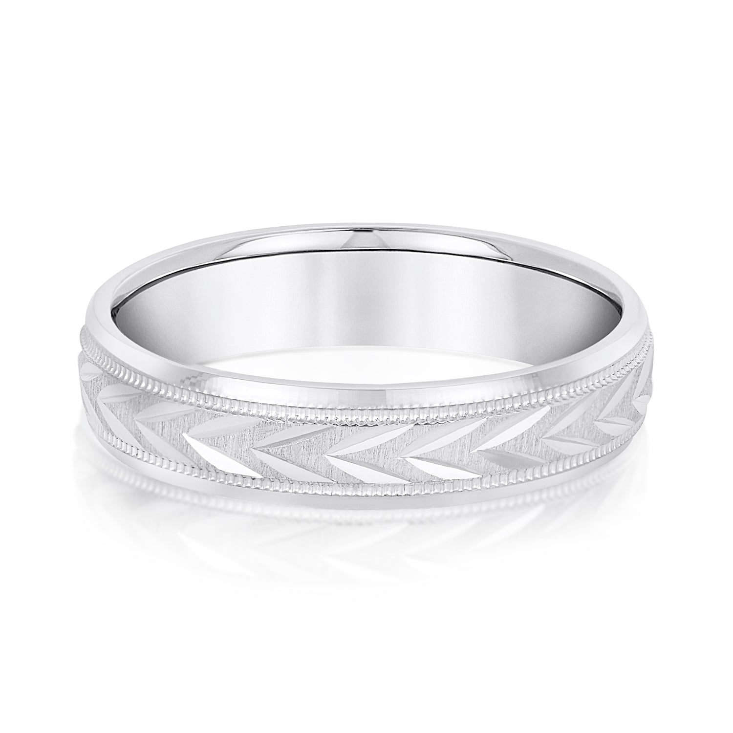 Classic 7 Millimeter Men's Wedding Band in Polished Finish, Diamond Accents SI1-SI2 G-H Quality