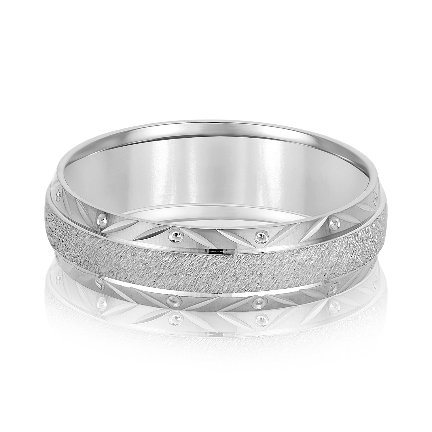 Classic 8 Millimeter Men's Wedding Band in Polished Finish with G-H SI1-SI2 Diamonds
