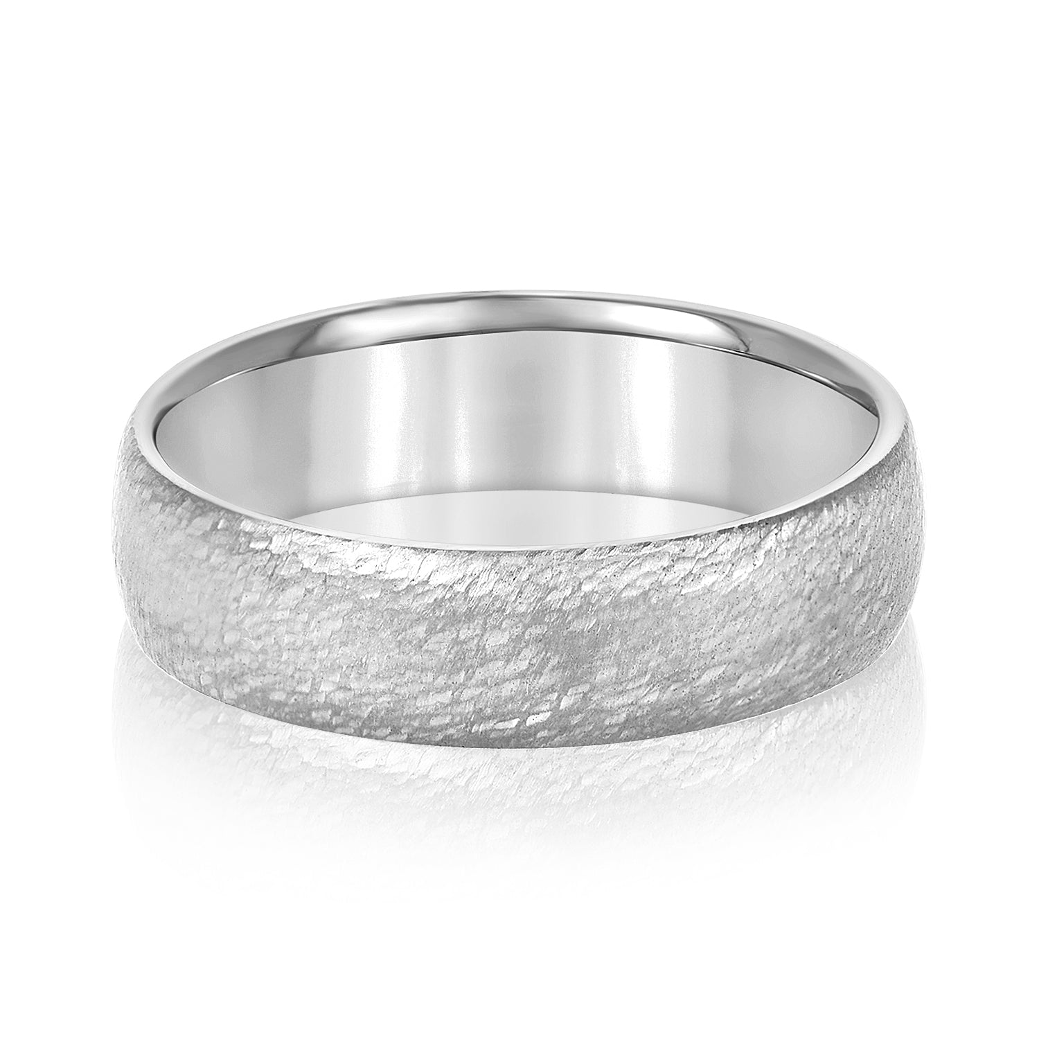 Classic 8 Millimeter Men's Wedding Band in Polished Finish with G-H SI1-SI2 Diamonds