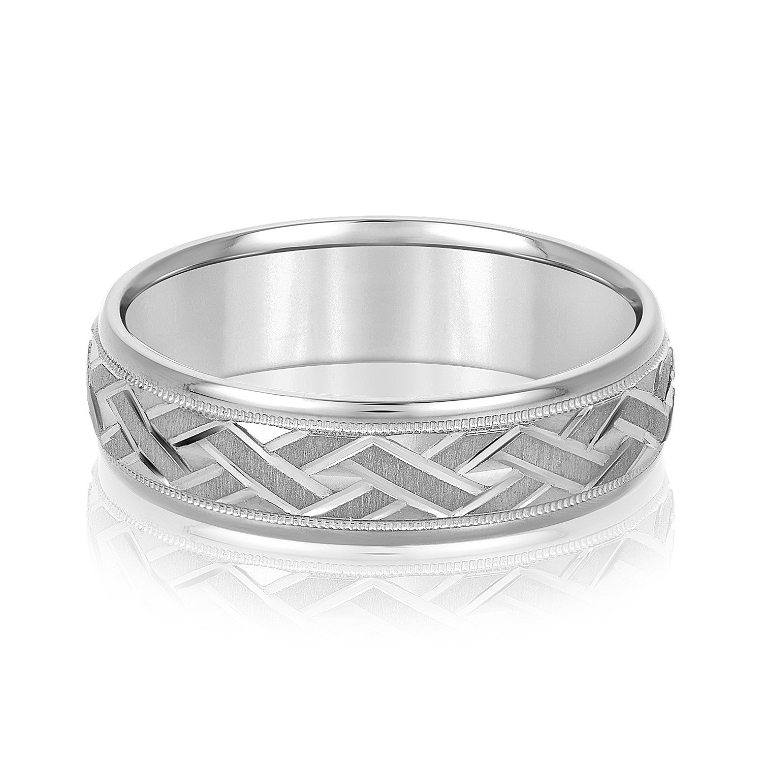 Classic 8 Millimeter Men's Wedding Band in Polished Comfort Fit Design