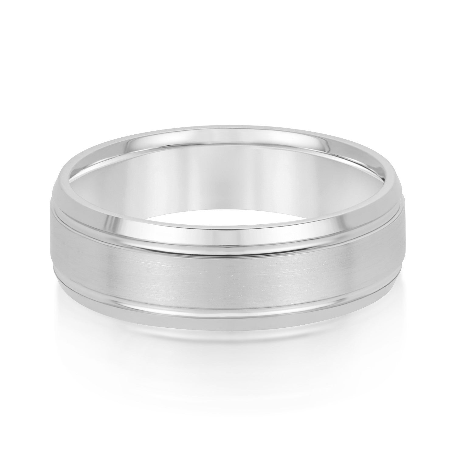 Classic 7 Millimeter Men's Wedding Band in Polished Finish, Comfort Fit