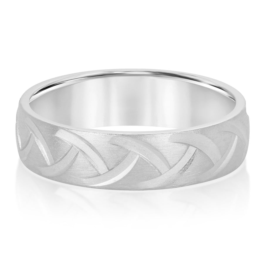Classic 8 Millimeter Men's Wedding Band in Polished Finish with SI1-SI2 G-H Diamonds