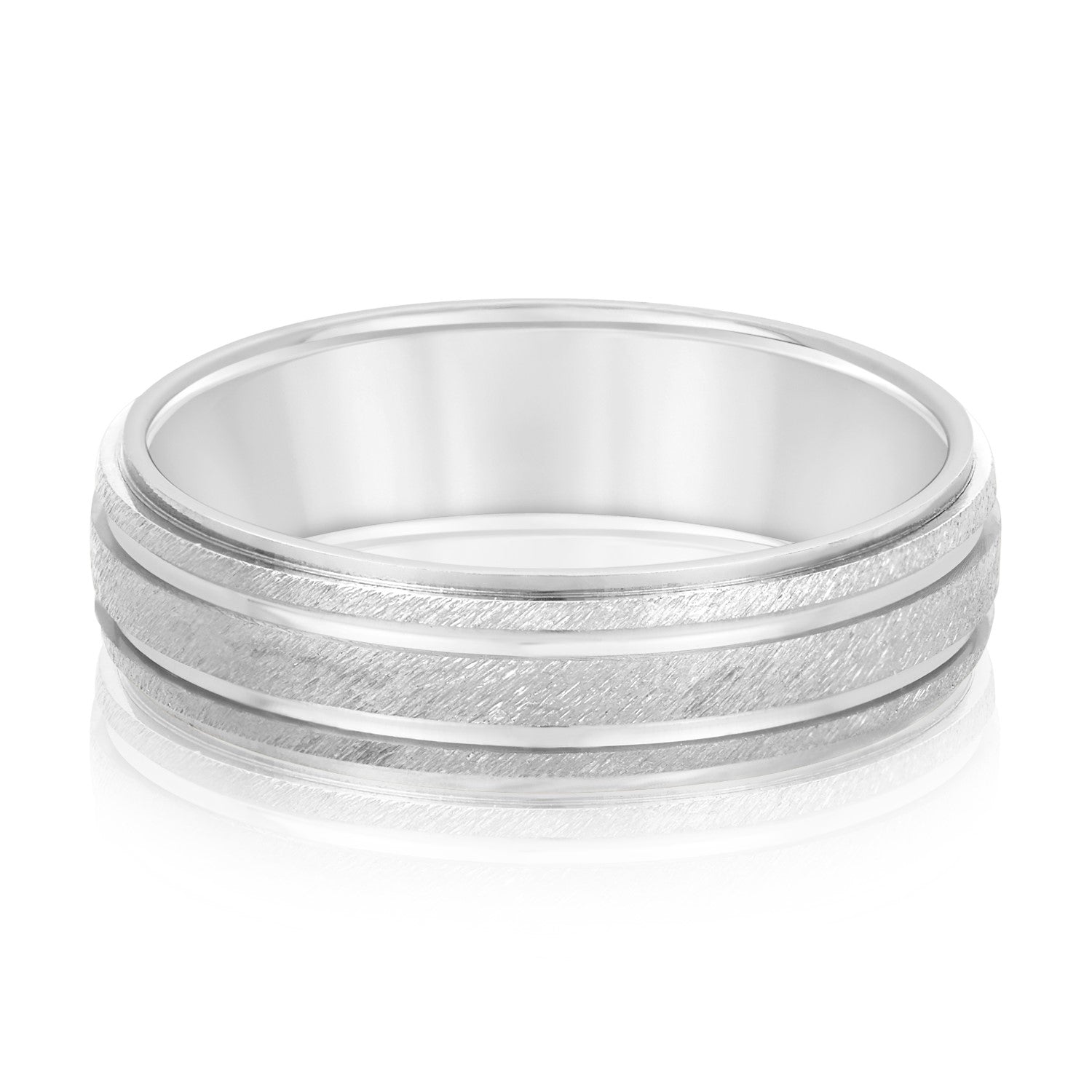 Classic 8 Millimeter Men's Wedding Band in Polished Finish with SI1-SI2 G-H Diamonds