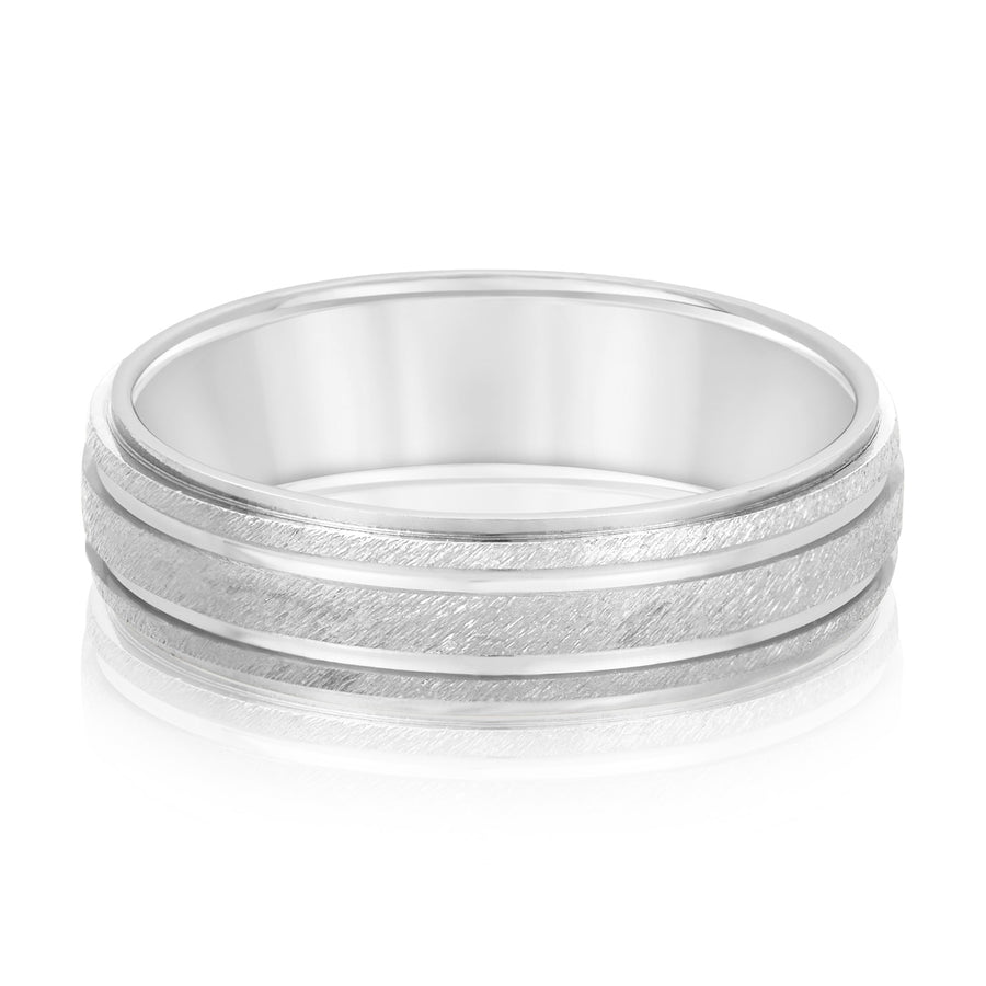 Classic 8 Millimeter Men's Wedding Band in Polished Finish with SI1-SI2 G-H Diamonds