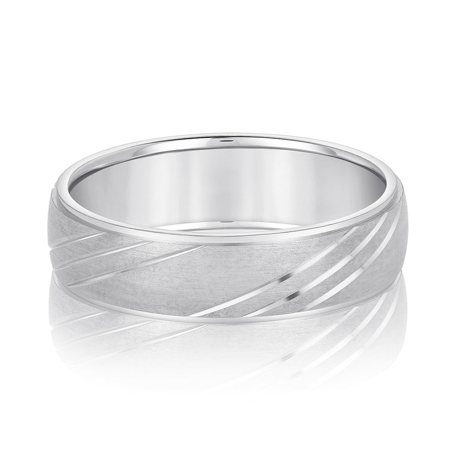Lightweight 8mm Men's Wedding Band Ring in Polished Finish - Comfort Fit Design