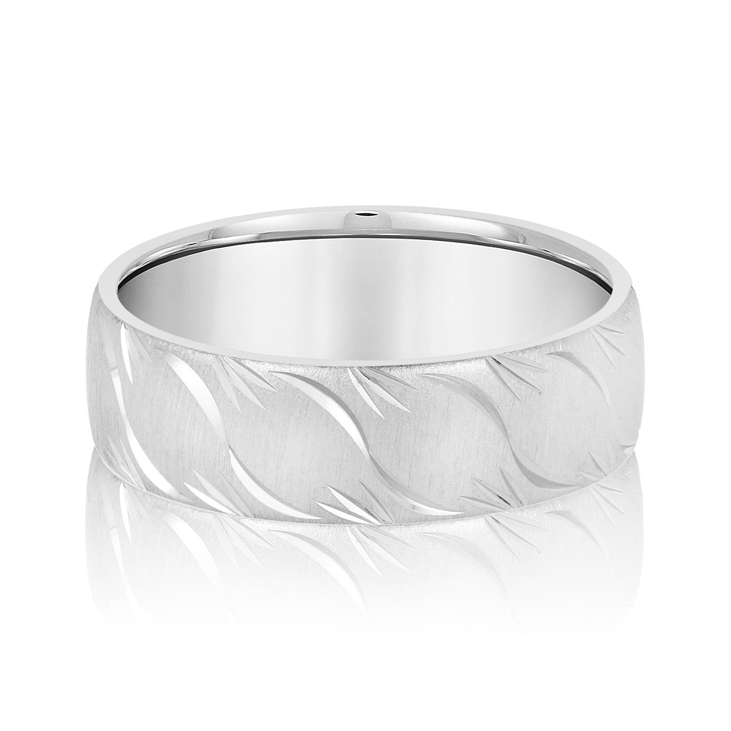 Classic 8 Millimeter Men's Wedding Band in Polished Finish - Comfort Fit Design
