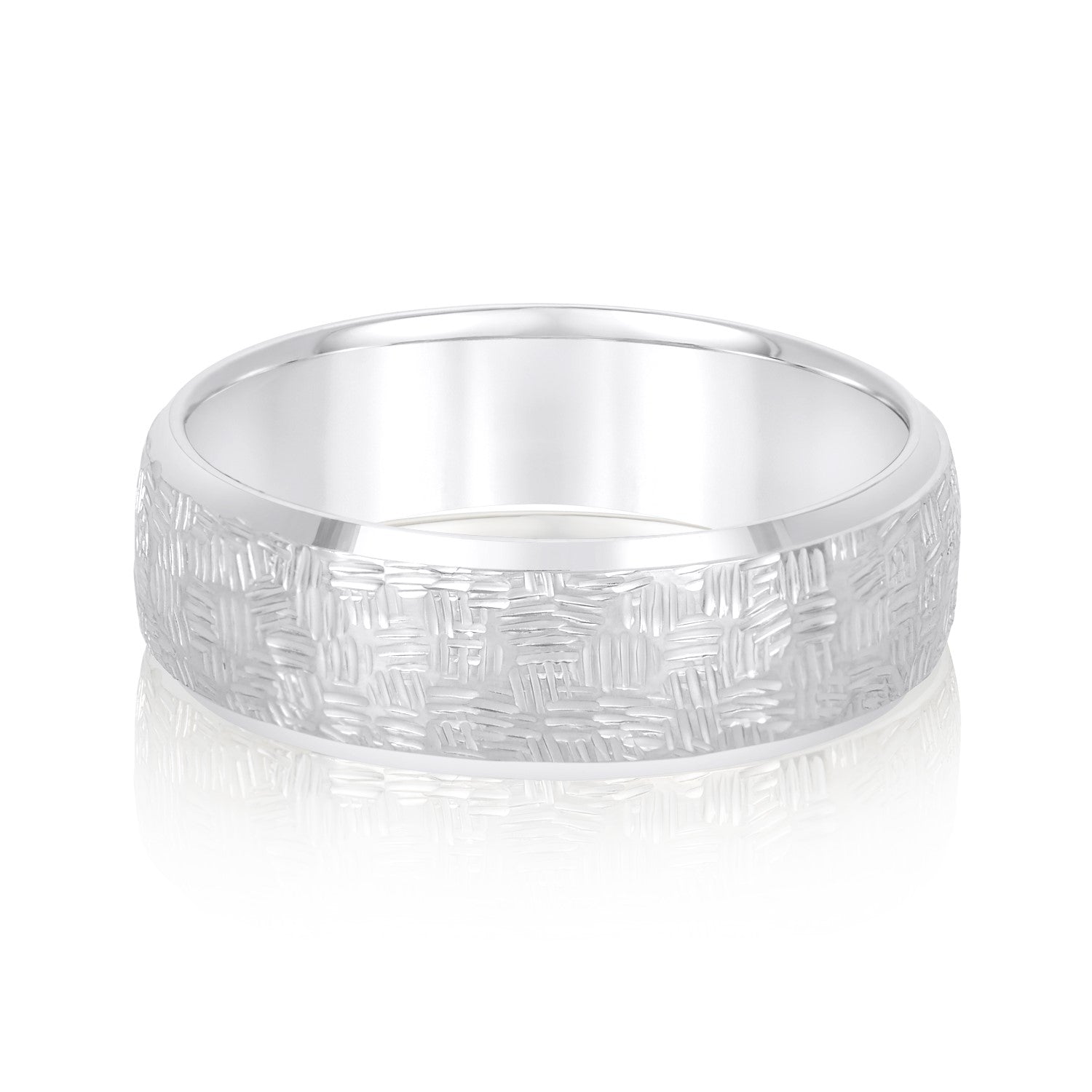Classic 7 Millimeter Men's Wedding Band in Polished Finish, Comfort Fit Design