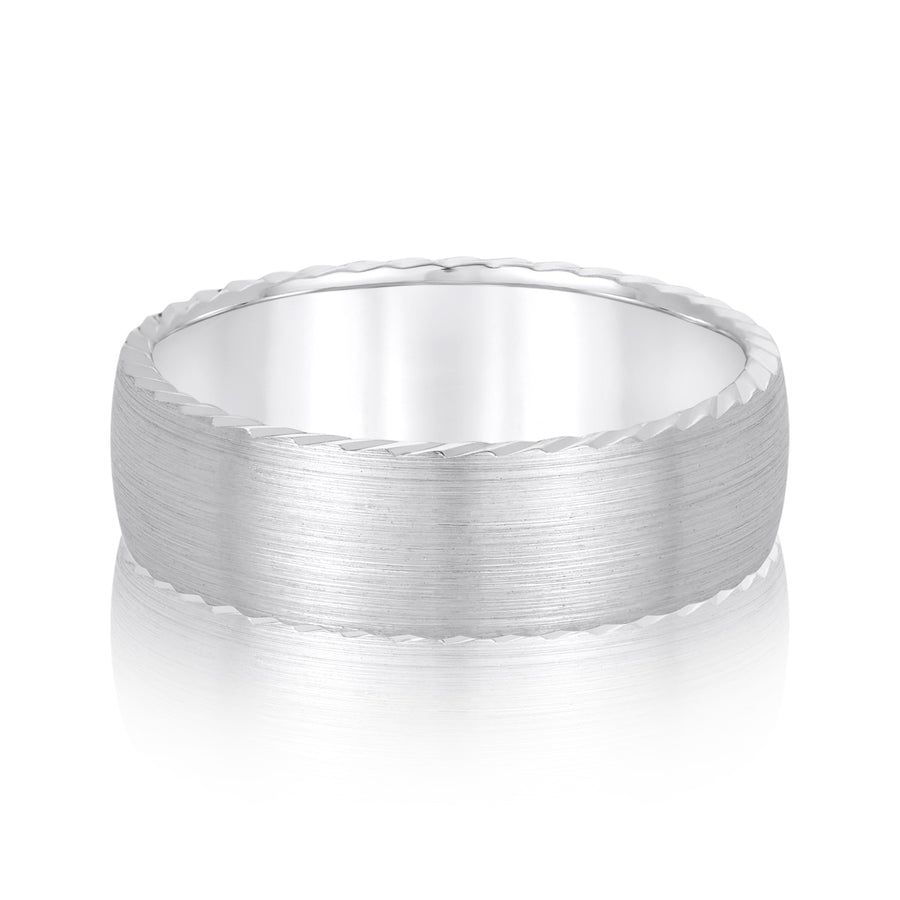 Classic 8mm Men's Wedding Band in Polished Finish with SI1-SI2 G-H Diamonds