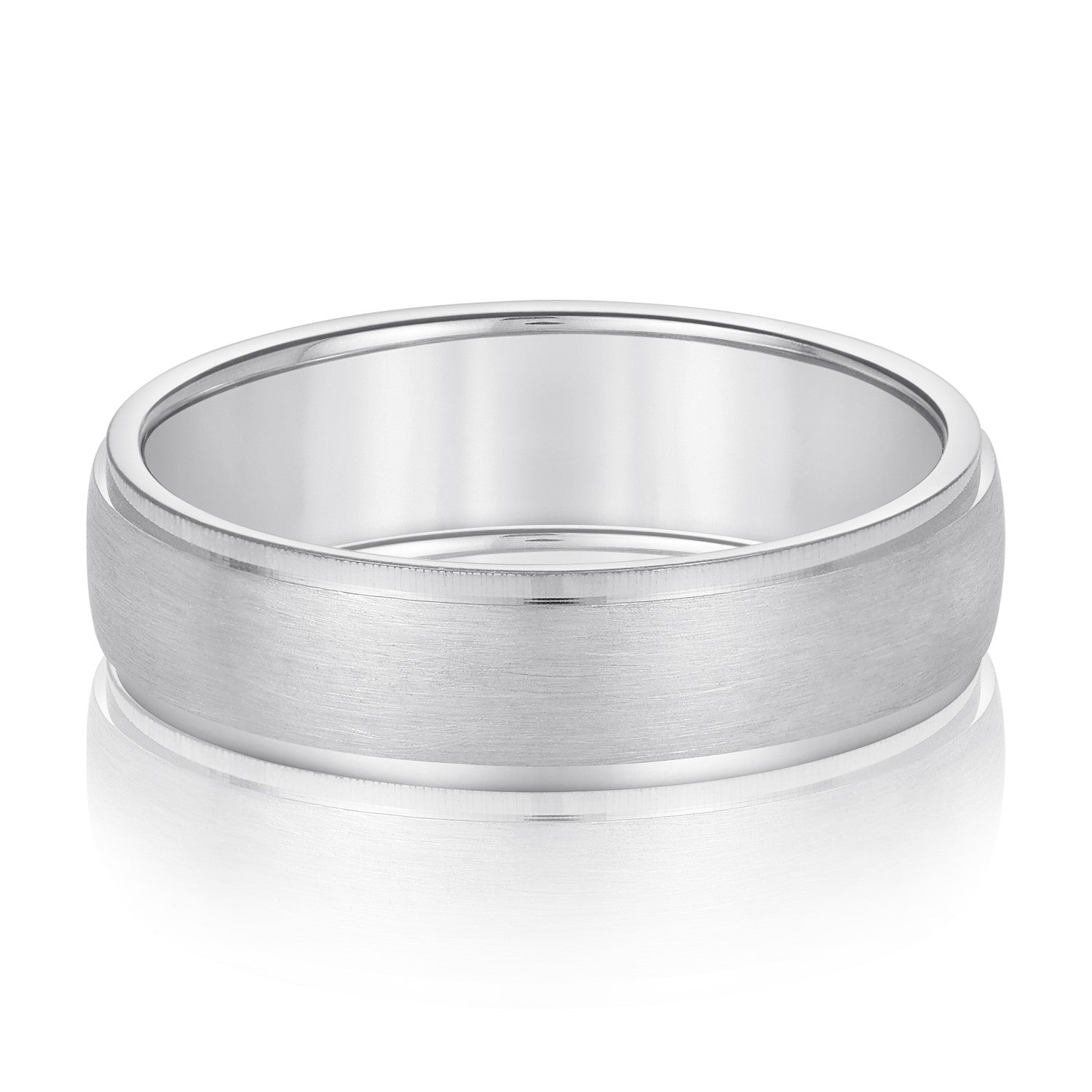 Classic 8 Millimeter Men's Wedding Band in Polished Finish with SI1-SI2 G-H Diamonds