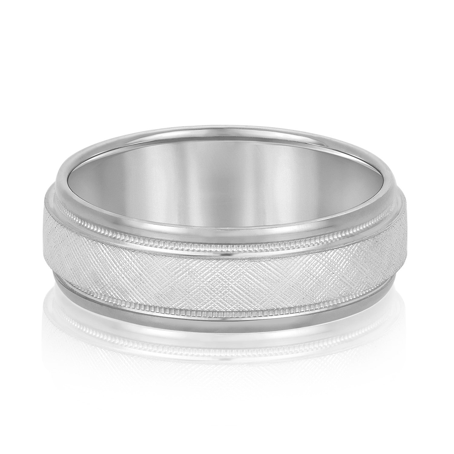 Lightweight 7 Millimeter Men's Wedding Band Ring in Polished Finish