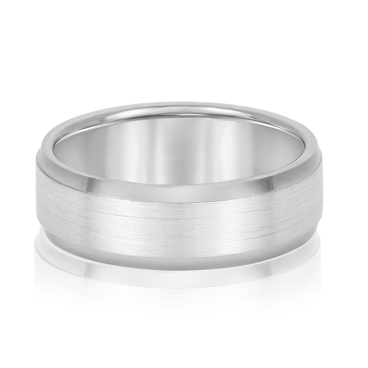 Classic 7 Millimeter Men's Wedding Band in Polished Finish with SI1-SI2 G-H Diamonds