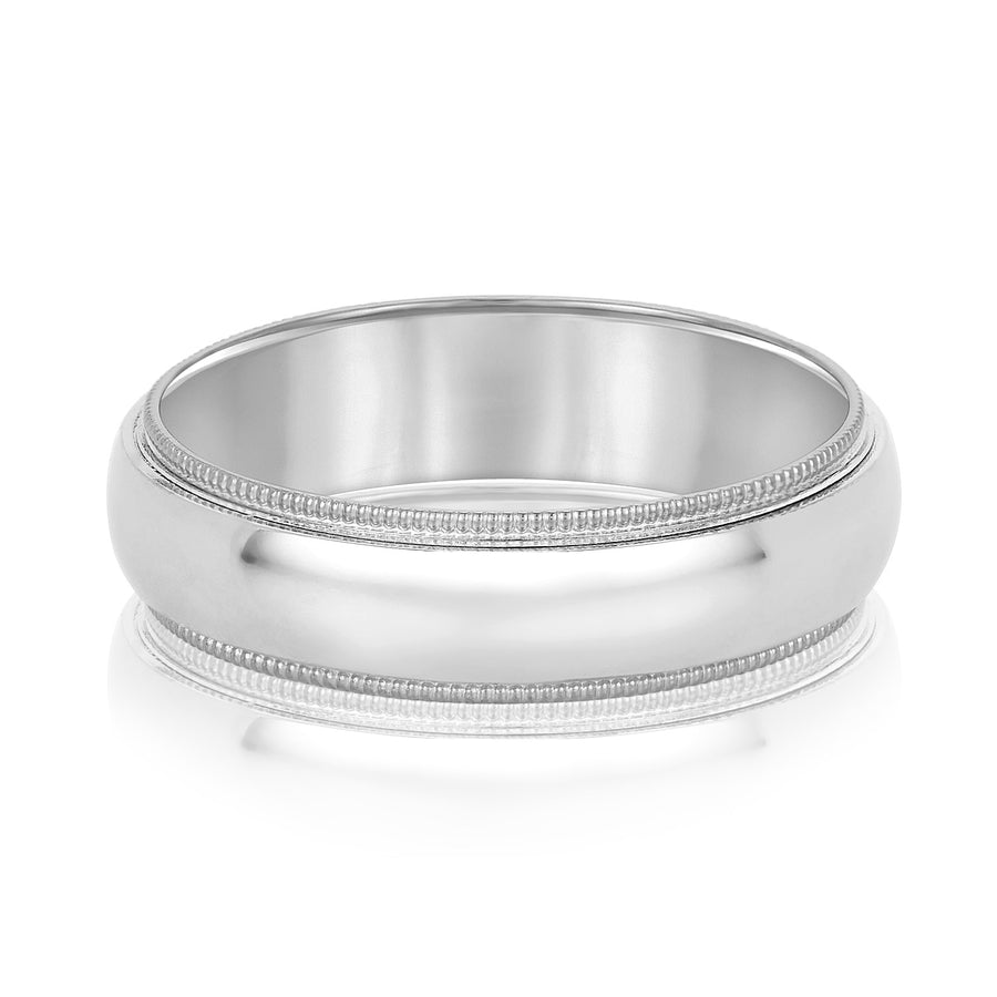 Classic 7 Millimeter Comfort Fit Men's Wedding Band Ring in Polished Finish