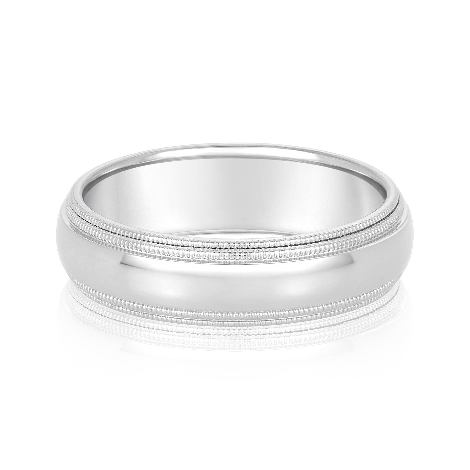 Classic 8 Millimeter Wide Men's Wedding Band Ring in Polished Finish