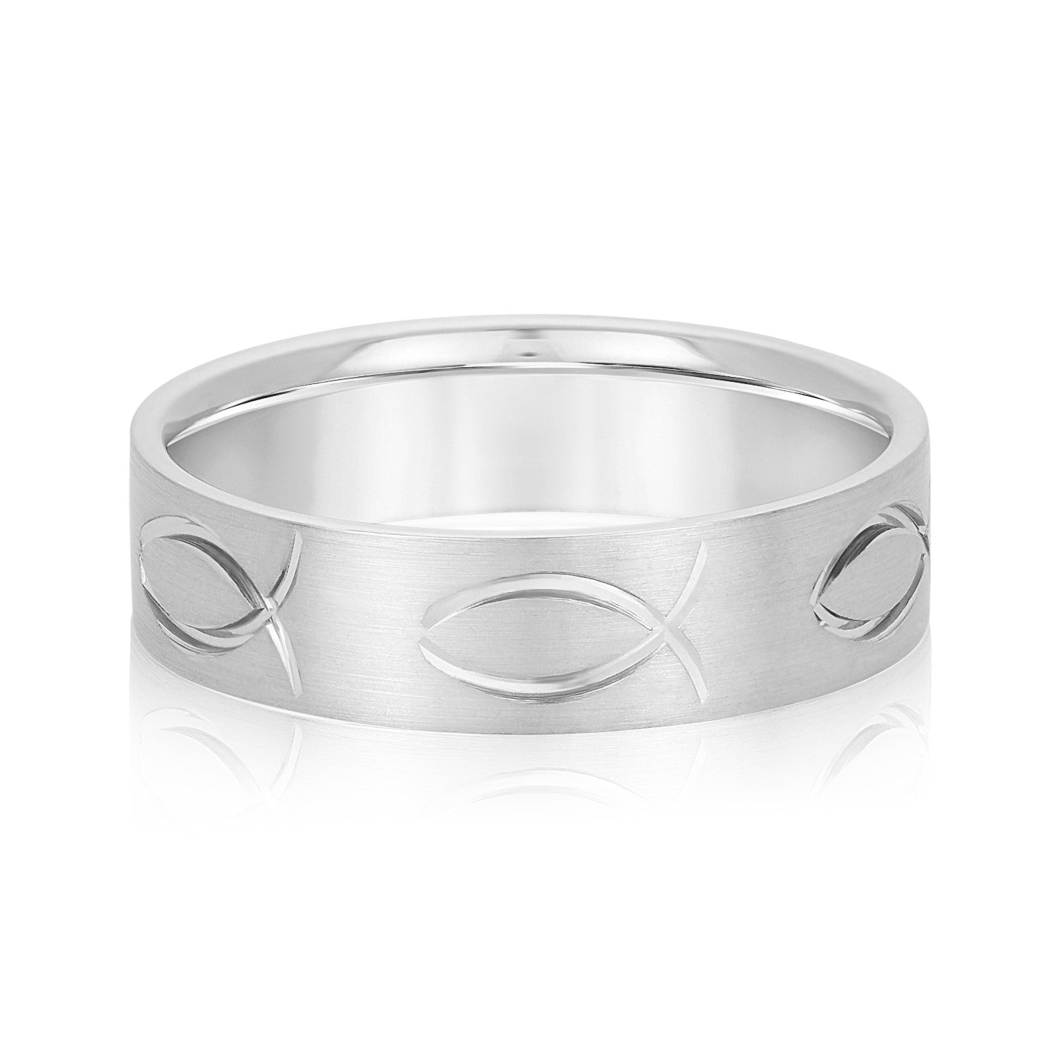 Classic 8 Millimeter Men's Wedding Band in Polished Finish with SI1-SI2 G-H Diamonds