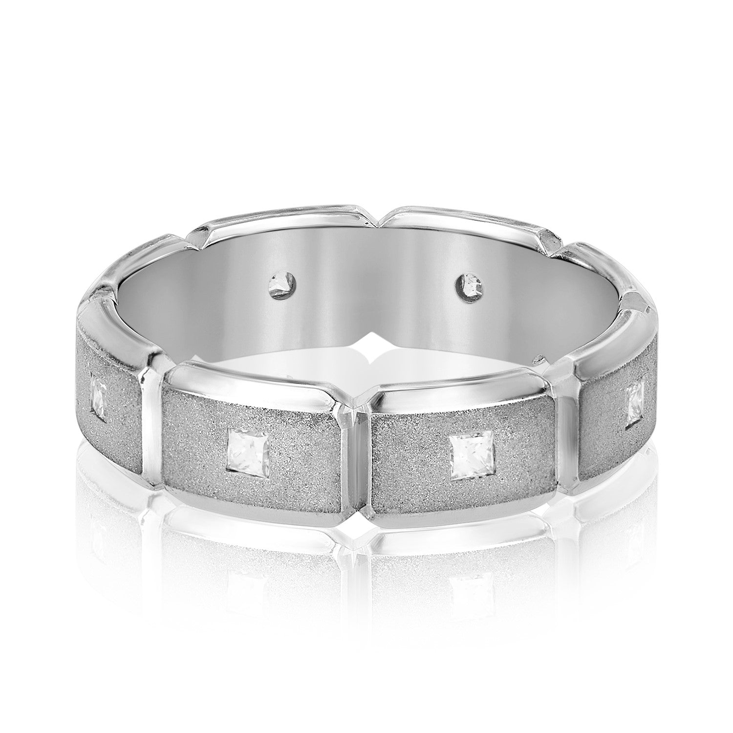Men's 6mm Heavy Weight Diamond Band Ring with 3/8 Carat Total Weight SI1-SI2 G-H Diamonds