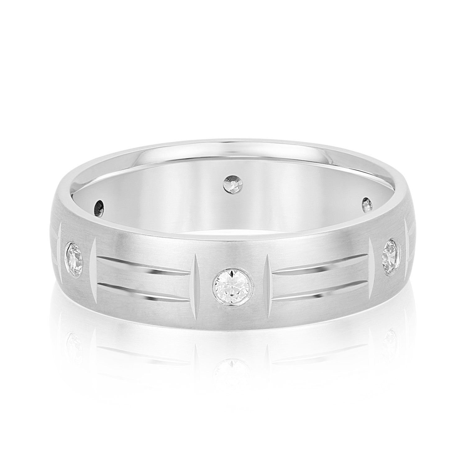 Men's 6mm Heavy Weight Diamond Band Ring with 1/4 Carat Total Weight SI1-SI2 G-H Diamonds