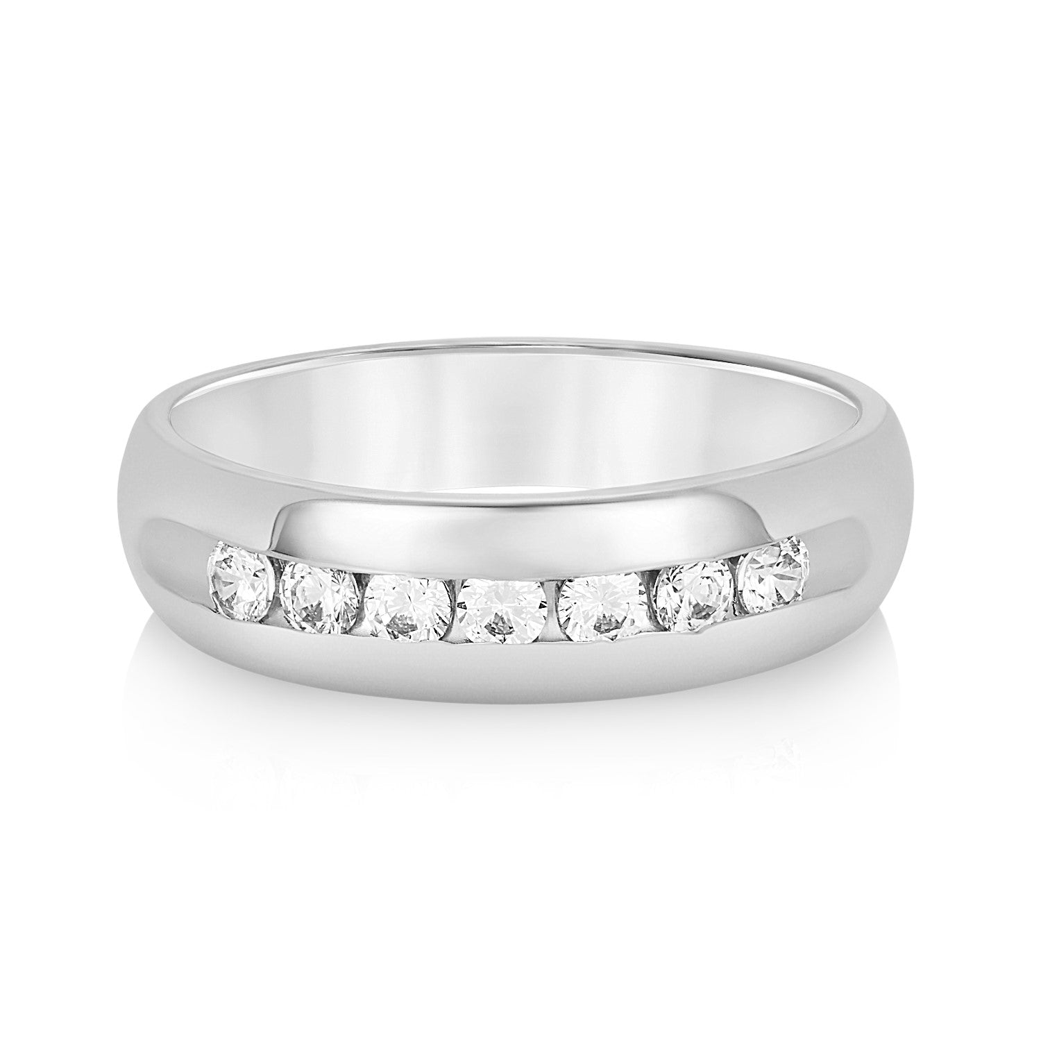 Men's 6mm Heavy Weight Diamond Band Ring with 1/2 Carat Total Weight SI1-SI2 G-H Diamonds