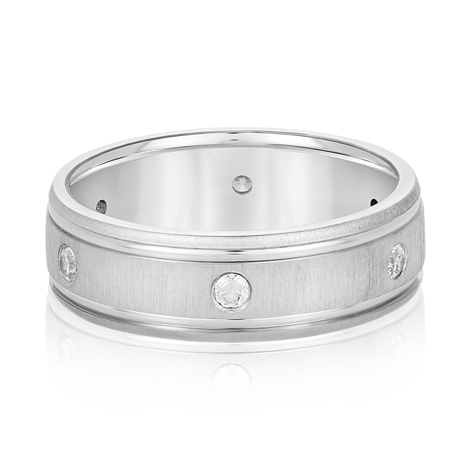 Heavyweight Men's Diamond Band Ring with 0.3 Carat Total Weight in G-H SI1-SI2 Diamonds
