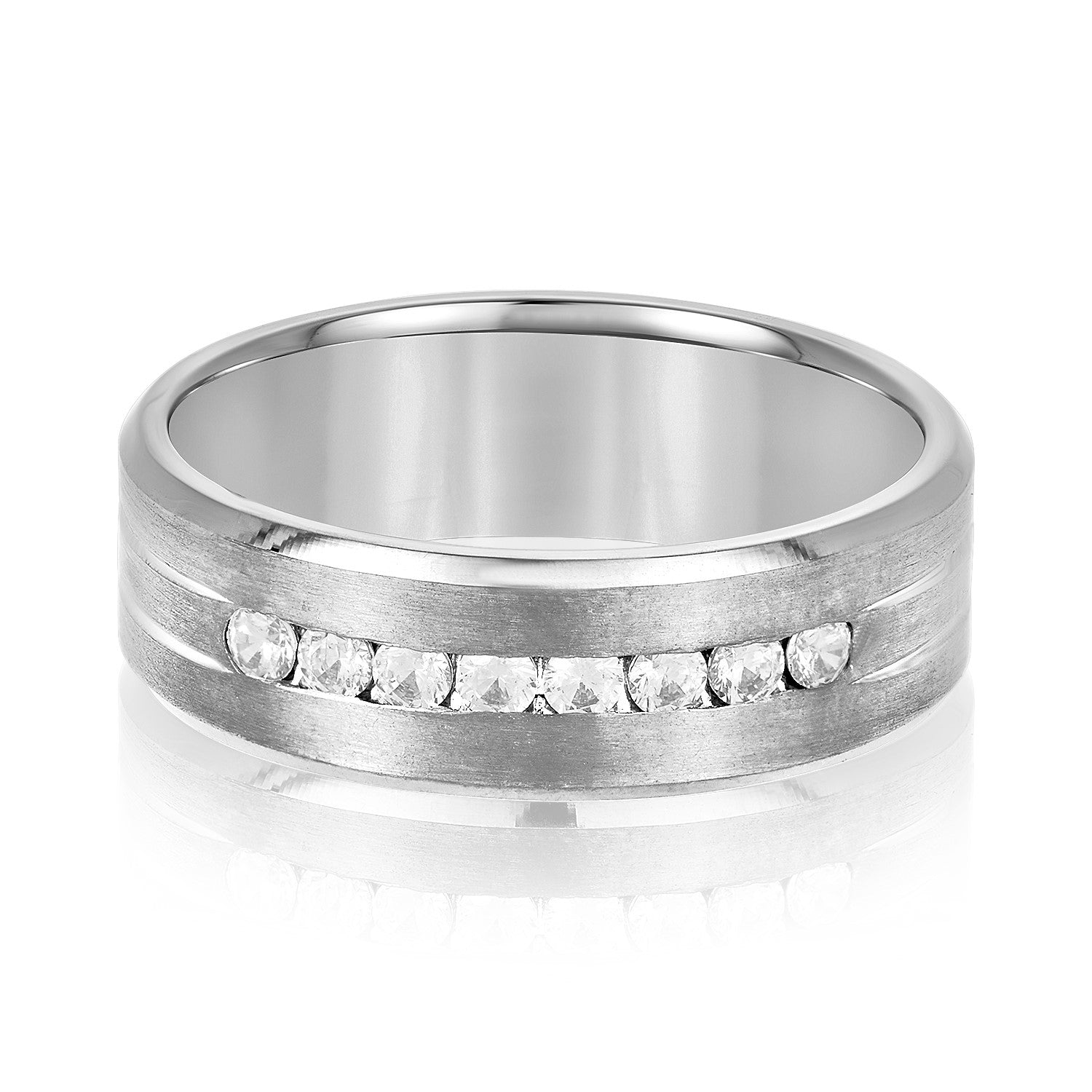 Men's 7mm Heavy Weight Diamond Band Ring with 1/3 Carat Total Weight SI1-SI2 G-H Diamonds