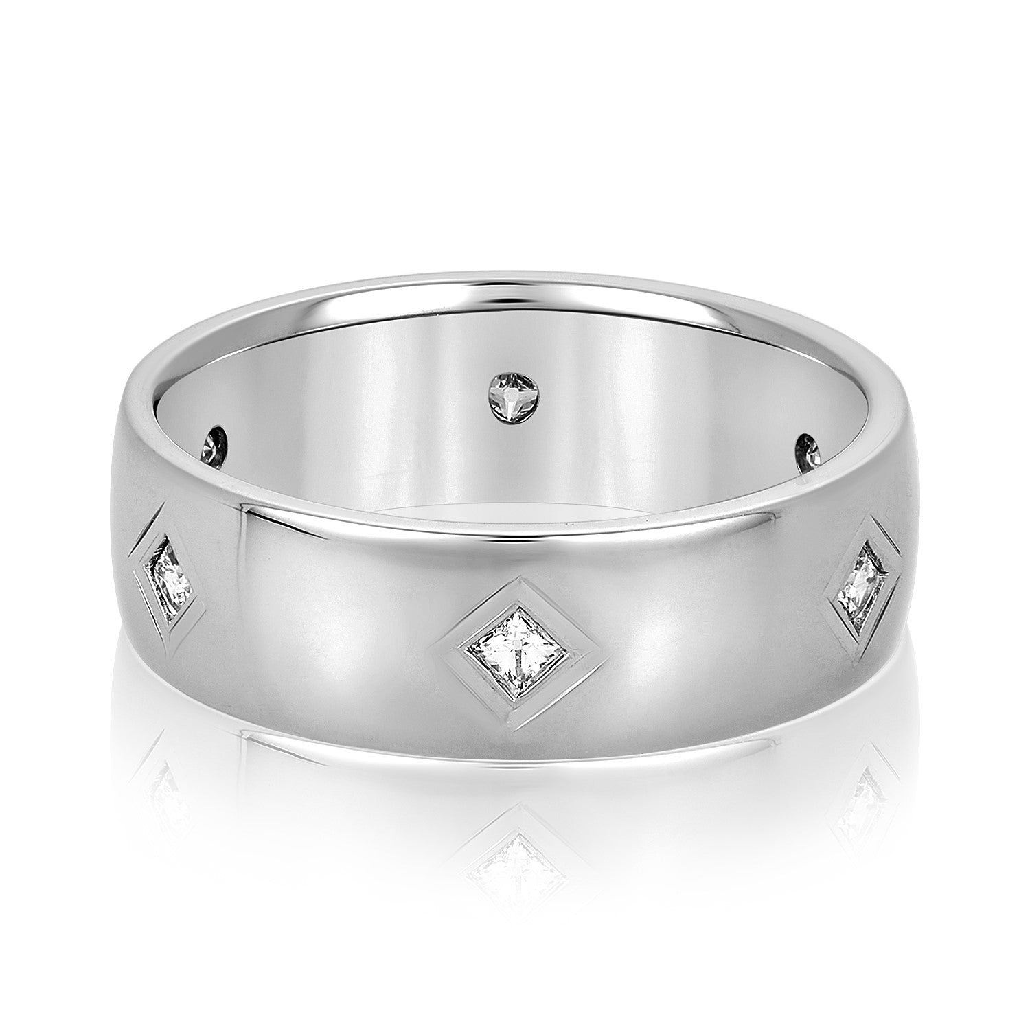 Men's 7mm Heavy Weight Diamond Band Ring with 1/3 Carat Total Weight SI1-SI2 G-H Diamonds