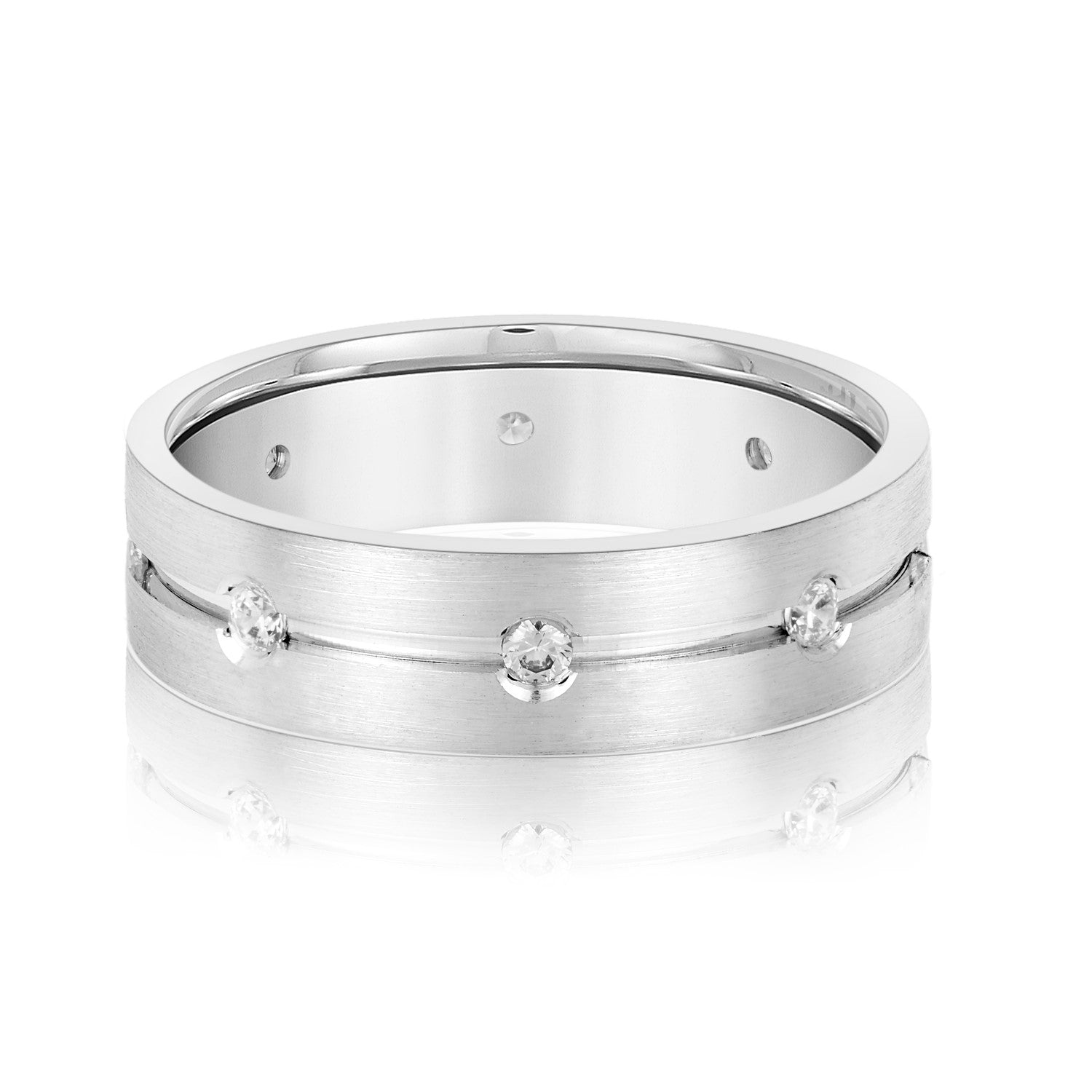 Men's 6mm Heavy Weight Diamond Band Ring with 1/4 Carat Total Weight SI1-SI2 G-H Diamonds